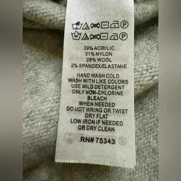 Adrienne Vittadini  Wool Cowl Neck Ribbed Side Split Buttons Fall Winter Sweater - Picture 3 of 8